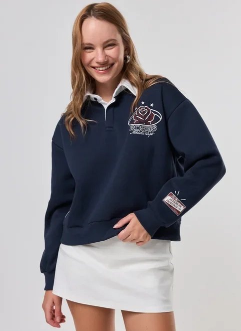 moletom azul com golinha