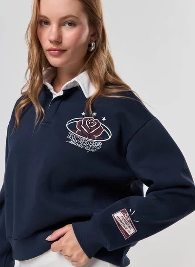 moletom azul com golinha