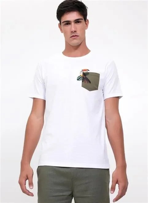 camiseta flame estampa tucano bolso camiseta flame estampa tucano bolso