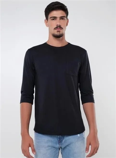 camiseta manga 3/4 em malha peach camiseta manga 3/4 em malha peach