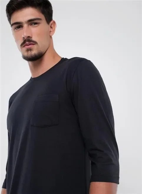 camiseta manga 3/4 em malha peach camiseta manga 3/4 em malha peach