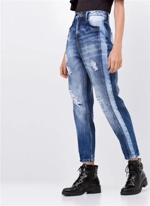 calça mom ca patchtwork calça mom ca patchtwork