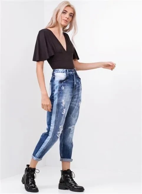 calça mom ca patchtwork calça mom ca patchtwork