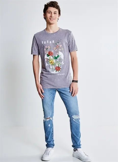 camiseta estampa caveira floral camiseta estampa caveira floral