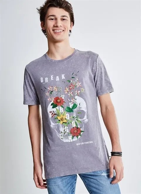 camiseta estampa caveira floral camiseta estampa caveira floral