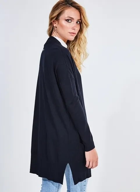 cardigan alongado com bolsos cardigan alongado com bolsos