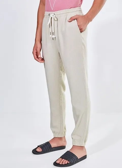 calça jogger com linho calça jogger com linho