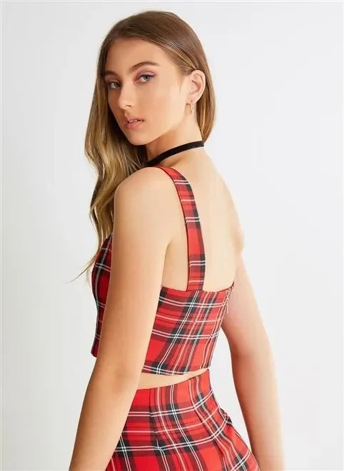 top cropped xadrez vermelho top cropped xadrez vermelho