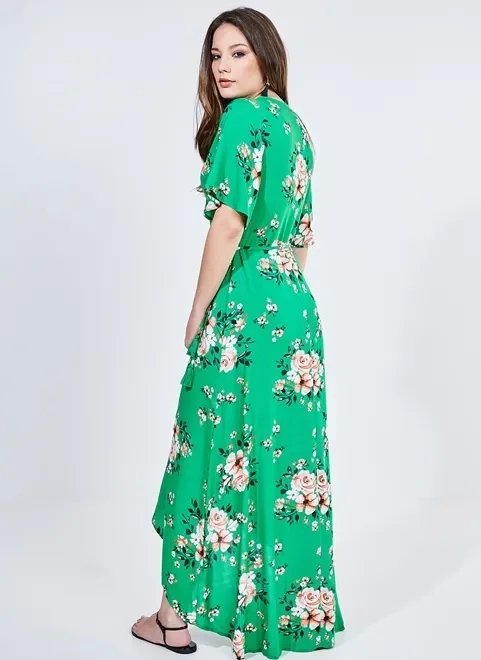 vestido transpassado com estampa floral vestido transpassado com estampa floral