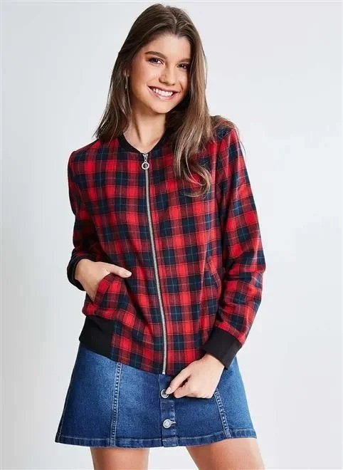 jaqueta bomber flanela xadrez jaqueta bomber flanela xadrez