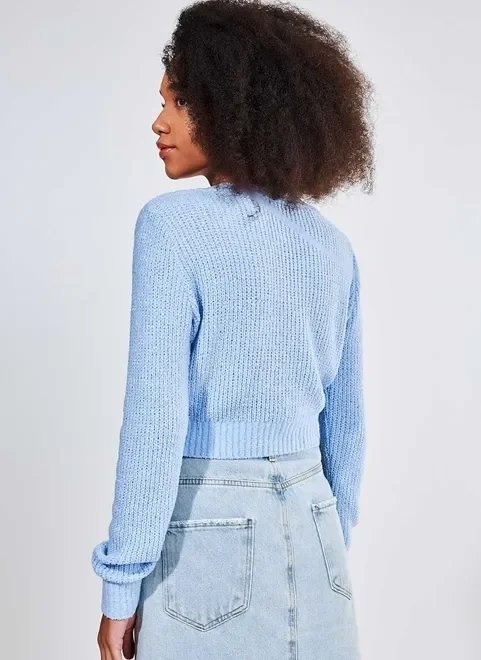 blusa cropped gola v em tricô blusa cropped gola v em tricô
