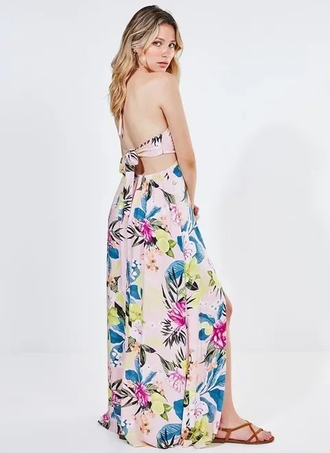 vestido longo estampa tropical vestido longo estampa tropical