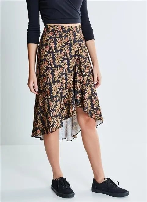 saia midi transpasse floral saia midi transpasse floral