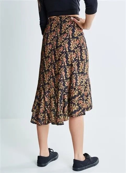 saia midi transpasse floral saia midi transpasse floral