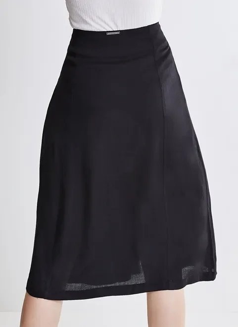 saia midi com botões saia midi com botões