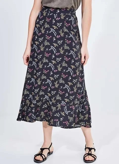 saia midi com babado na barra saia midi com babado na barra