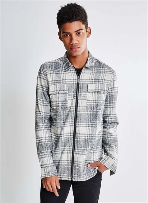 camisa xadrez com zíper camisa xadrez com zíper