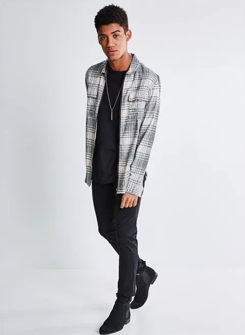 camisa xadrez com zíper camisa xadrez com zíper