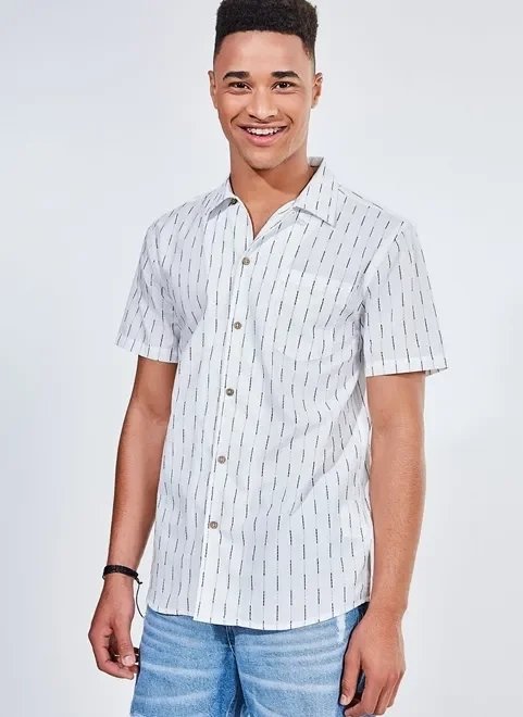camisa manga curta em algodão camisa manga curta em algodão