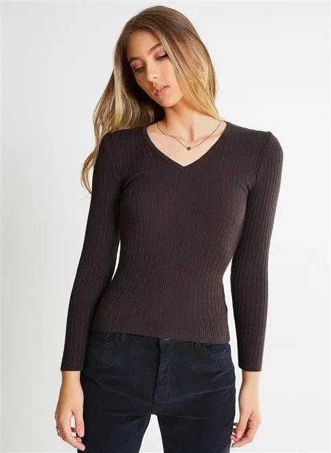 blusa canelada gola v blusa canelada gola v