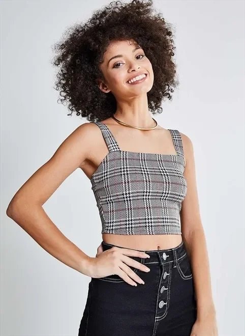 top cropped xadrez top cropped xadrez