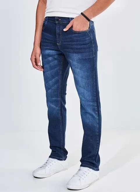 calça slim em jeans calça slim em jeans