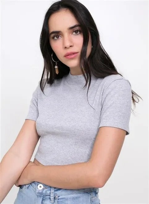 blusa cropped básica mescla blusa cropped básica mescla