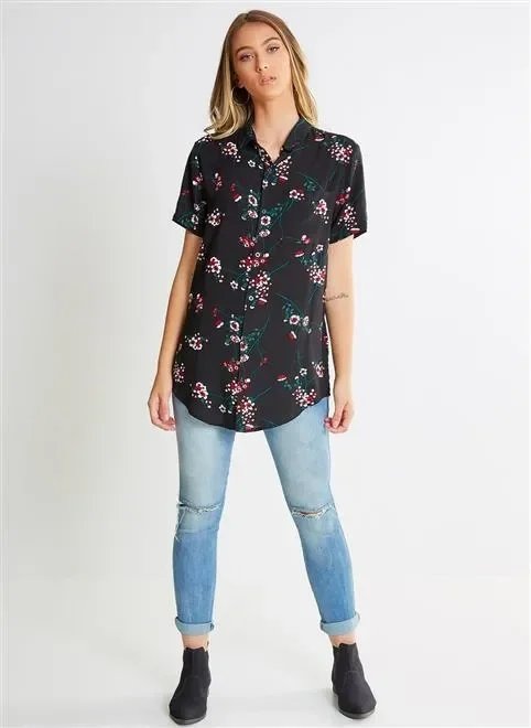 camisa alongada floral camisa alongada floral