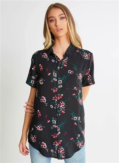 camisa alongada floral camisa alongada floral