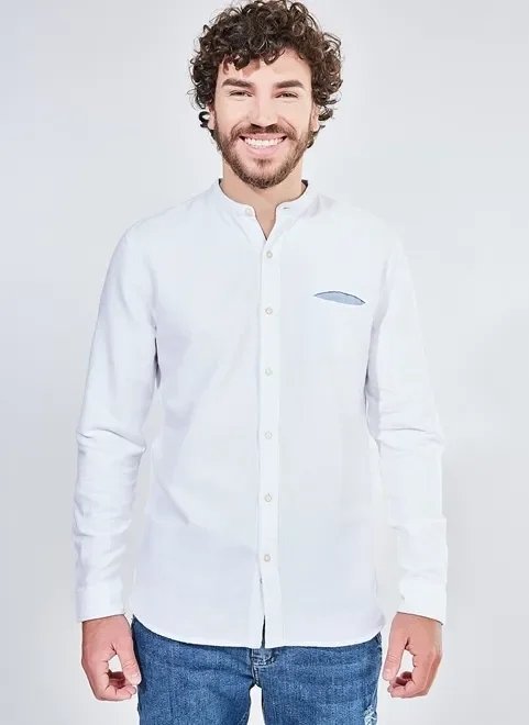 camisa manga longa com bolso camisa manga longa com bolso