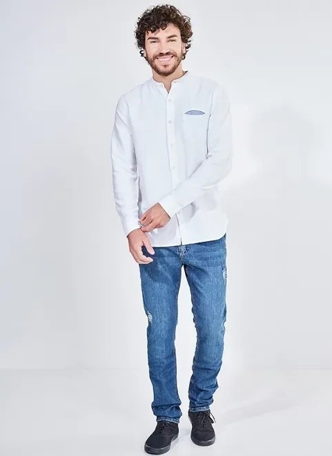 camisa manga longa com bolso camisa manga longa com bolso
