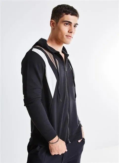 moletom com recortes em suede moletom com recortes em suede