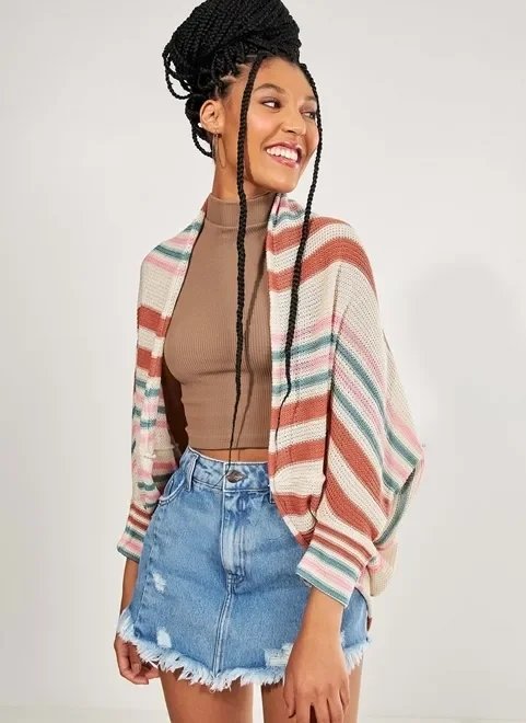 kimono listrado em retilínea kimono listrado em retilínea