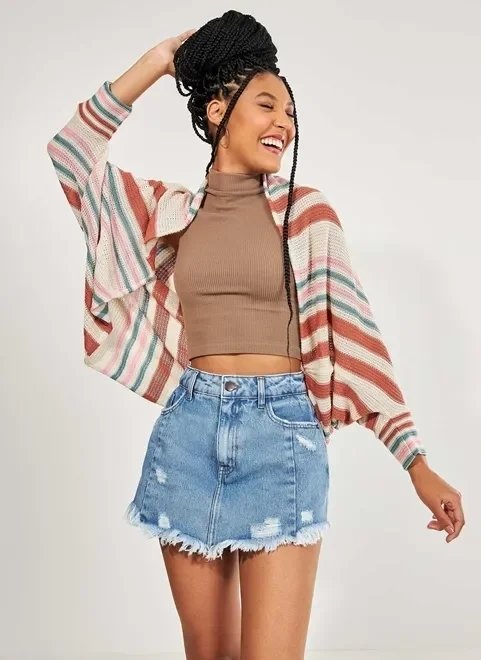 kimono listrado em retilínea kimono listrado em retilínea