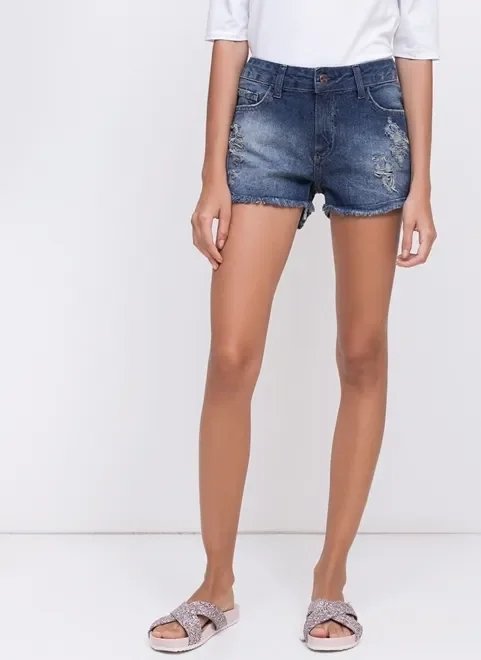 short regular em jeans médio short regular em jeans médio