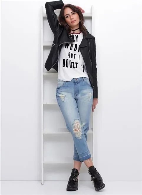 calça cropped relaxed em jeans destroyed calça cropped relaxed em jeans destroyed