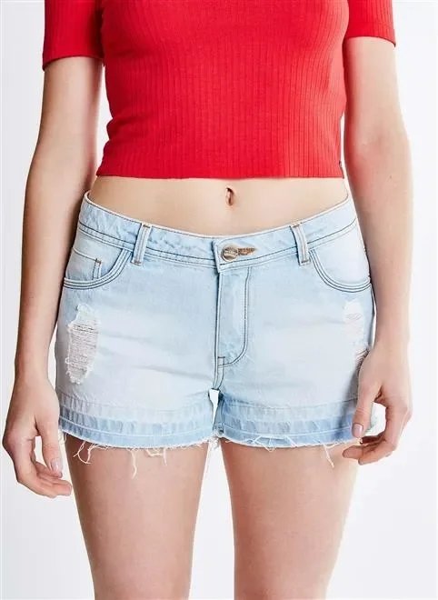 short jeans com barra desfiadinha short jeans com barra desfiadinha