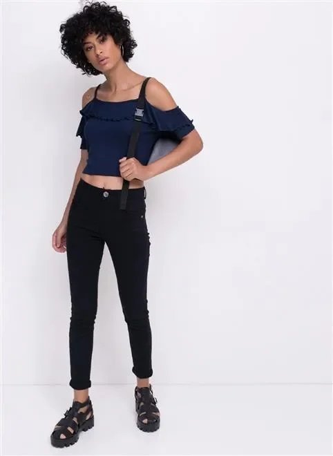blusa cropped com babados blusa cropped com babados
