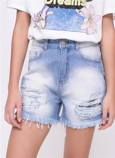 short jeans com forro de paetês short jeans com forro de paetês