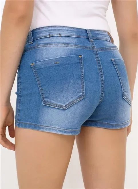 short cintura média em jeans short cintura média em jeans