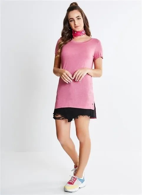 camiseta viscose alogngada bolsinho camiseta viscose alogngada bolsinho