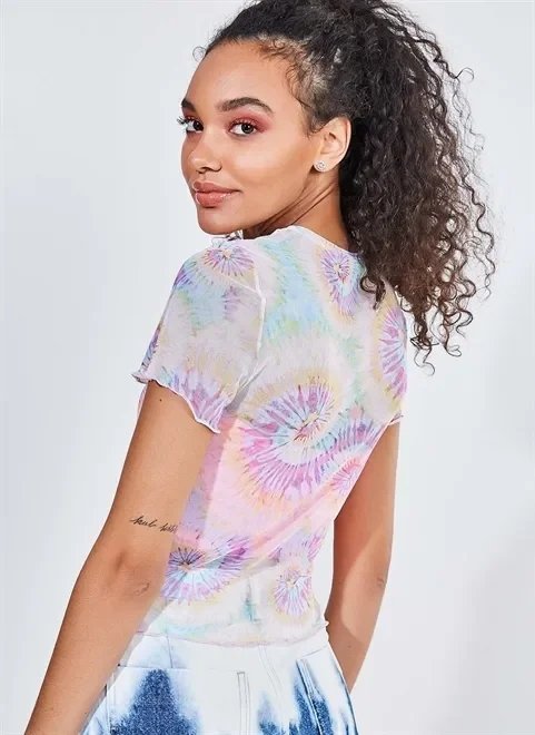 blusa em tule tie dye blusa em tule tie dye