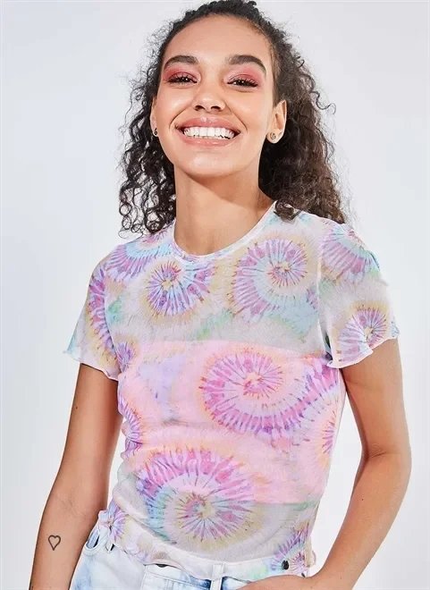 blusa em tule tie dye blusa em tule tie dye