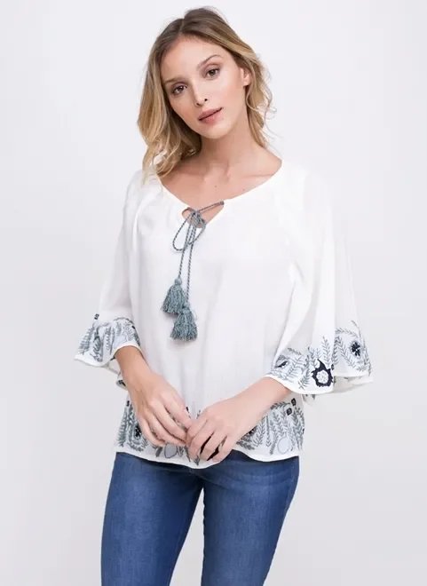 blusa bata com bordado blusa bata com bordado