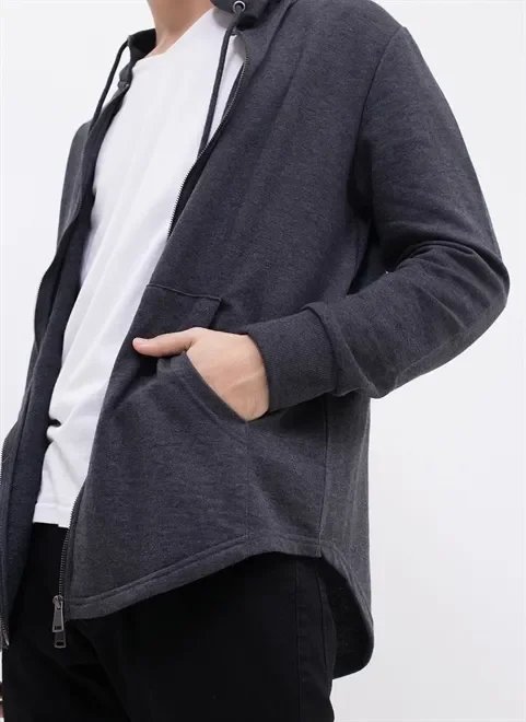 moletom alongado com zíper moletom alongado com zíper