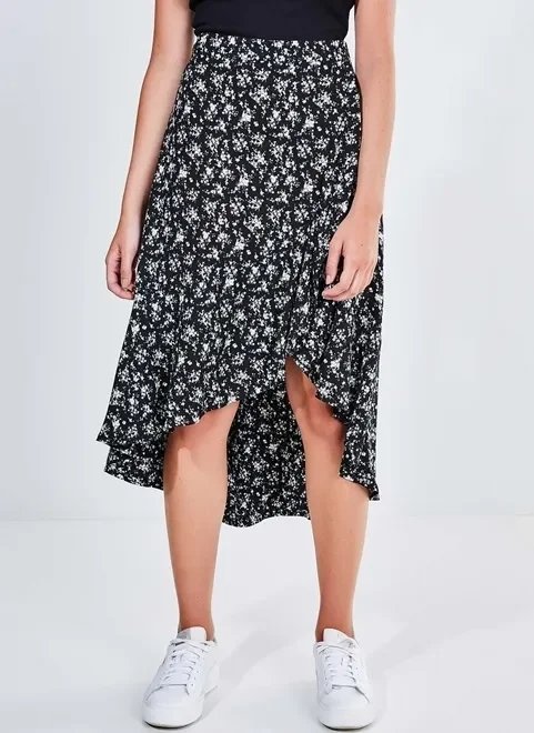 saia midi mullet com babado saia midi mullet com babado