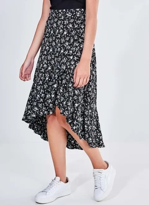 saia midi mullet com babado saia midi mullet com babado