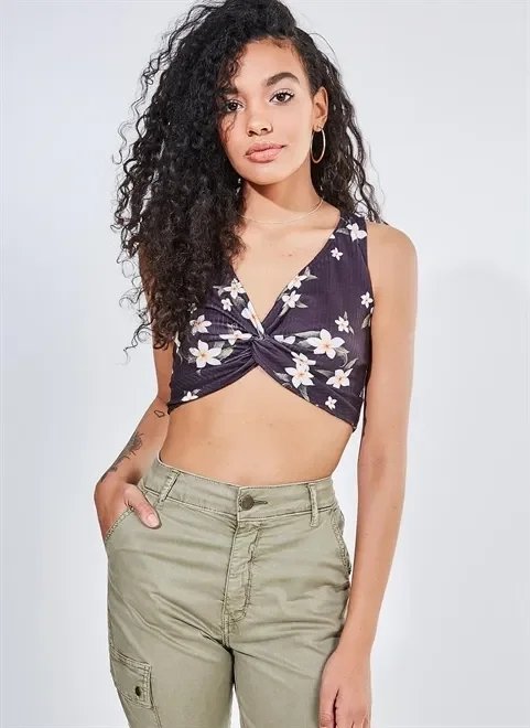 top cropped floral top cropped floral