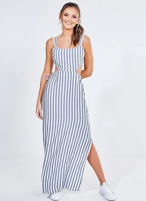 vestido longo acinturado vestido longo acinturado