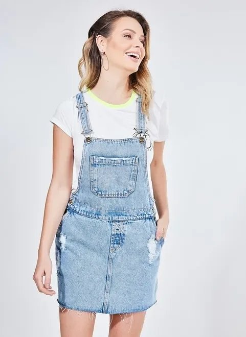 salopete em jeans claro salopete em jeans claro